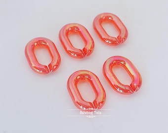 30pcs Translucent Acrylic Chain Oval Links 20x14mm Translucent Plastic Open Links Necklace Chain Links  (ZKPJ114-1)