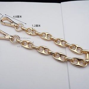 Gold Purse Chain 12mm bag chain replacement strap purse chain bag strap purse handle bag hardware ST_BL_065 image 4