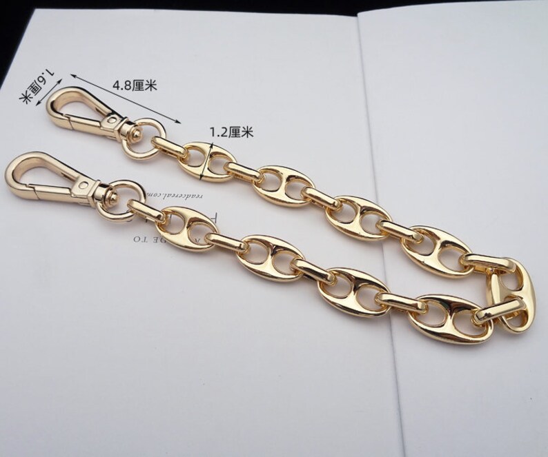 Gold Purse Chain 12mm bag chain replacement strap purse chain bag strap purse handle bag hardware ST_BL_065 image 4