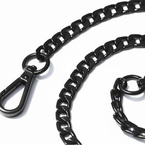 Black Metal Geldbörse Kette 9 mm Taschenkette Ersatzband Handykette Taschenband Geldbörse Griff Taschenbeschläge (ST_BL_105)