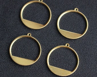 10pcs laiton cercle breloques géométriques 20mm en laiton brut breloque pendentif entretoise Bracelet Collier bijoux fournitures (DJ_P_333)