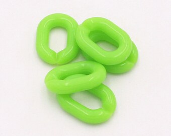 50pcs Acrylic Chain Links 15x20mm Plastic Links Open Links Matte Necklace Chain Links  (ZKPJ145)