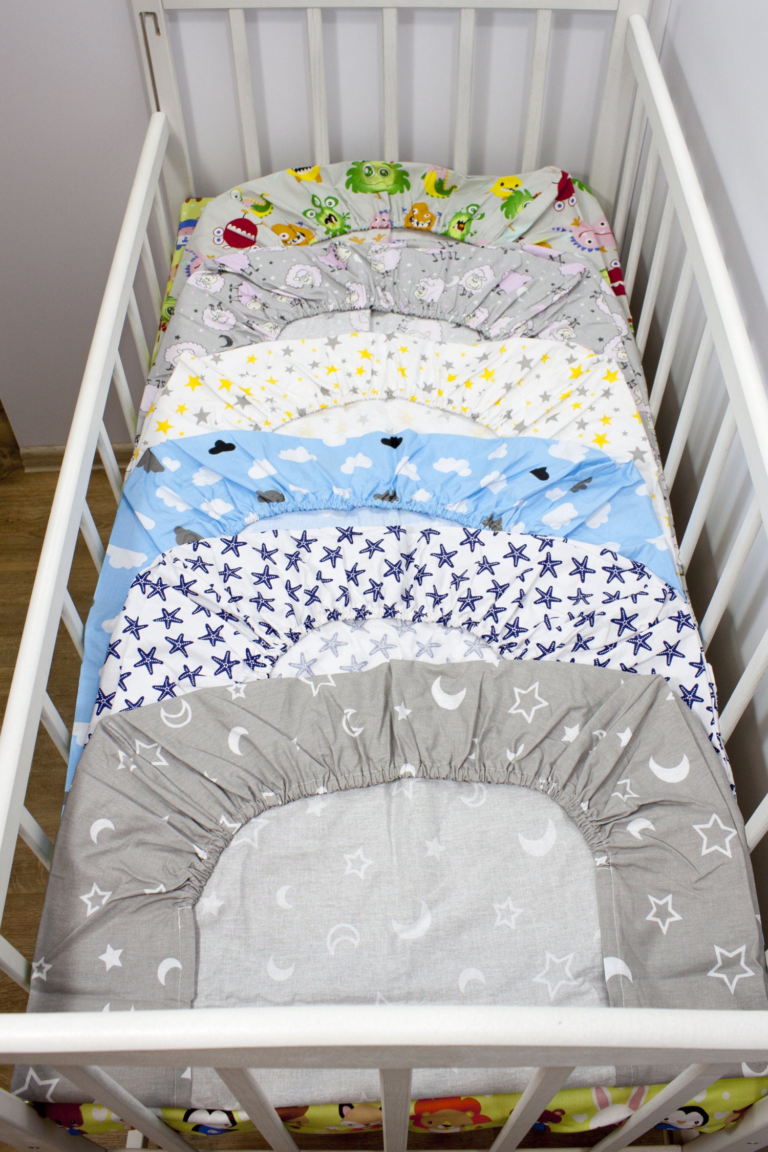 Sheets & Pillowcases Bedding White crib sheet black cat Cotton fitted crib sheet White black pad