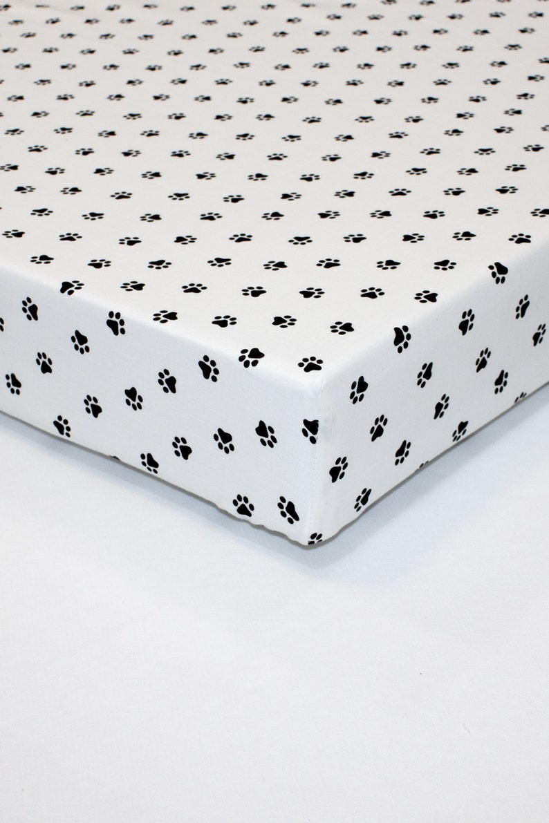 White Crib Sheet With Puppy Legs Fitted Crib Sheet Dog Paws Etsy