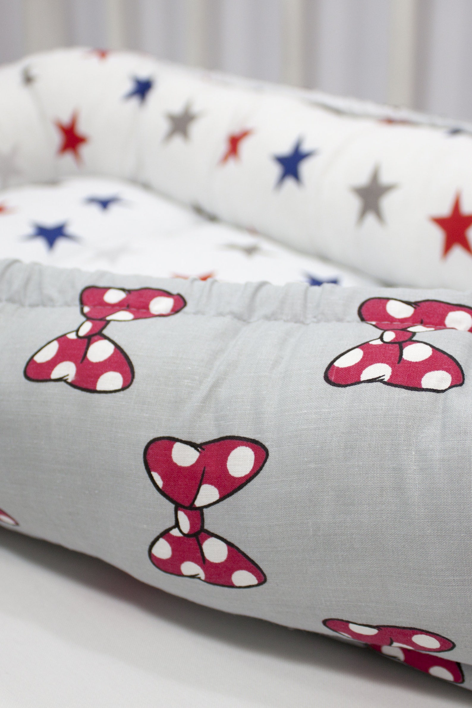 Graue Baby Nest Sterne Baby Bett Schleife Knoten Baby Bett ...