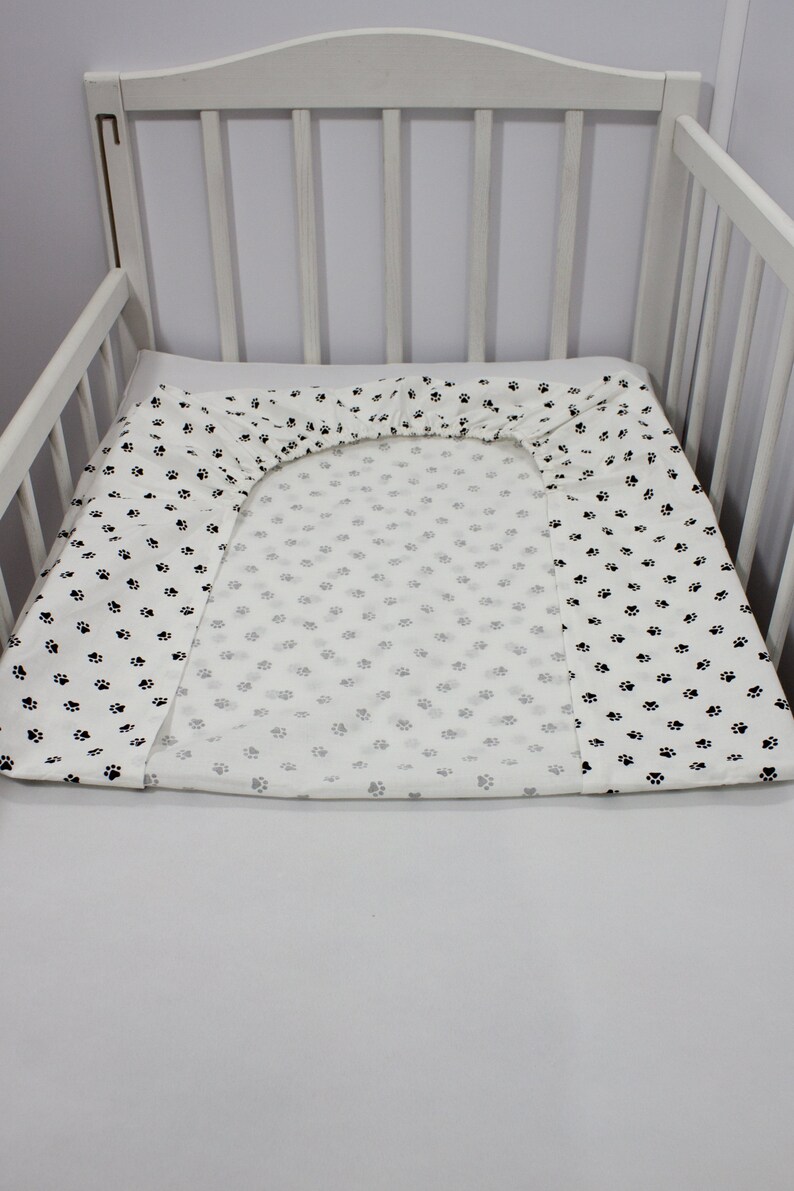 White Crib Sheet With Puppy Legs Fitted Crib Sheet Dog Paws Etsy