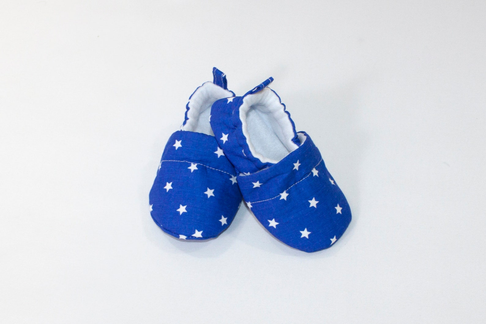 Blue baby booties with white stars Baby shoes star Blue baby | Etsy