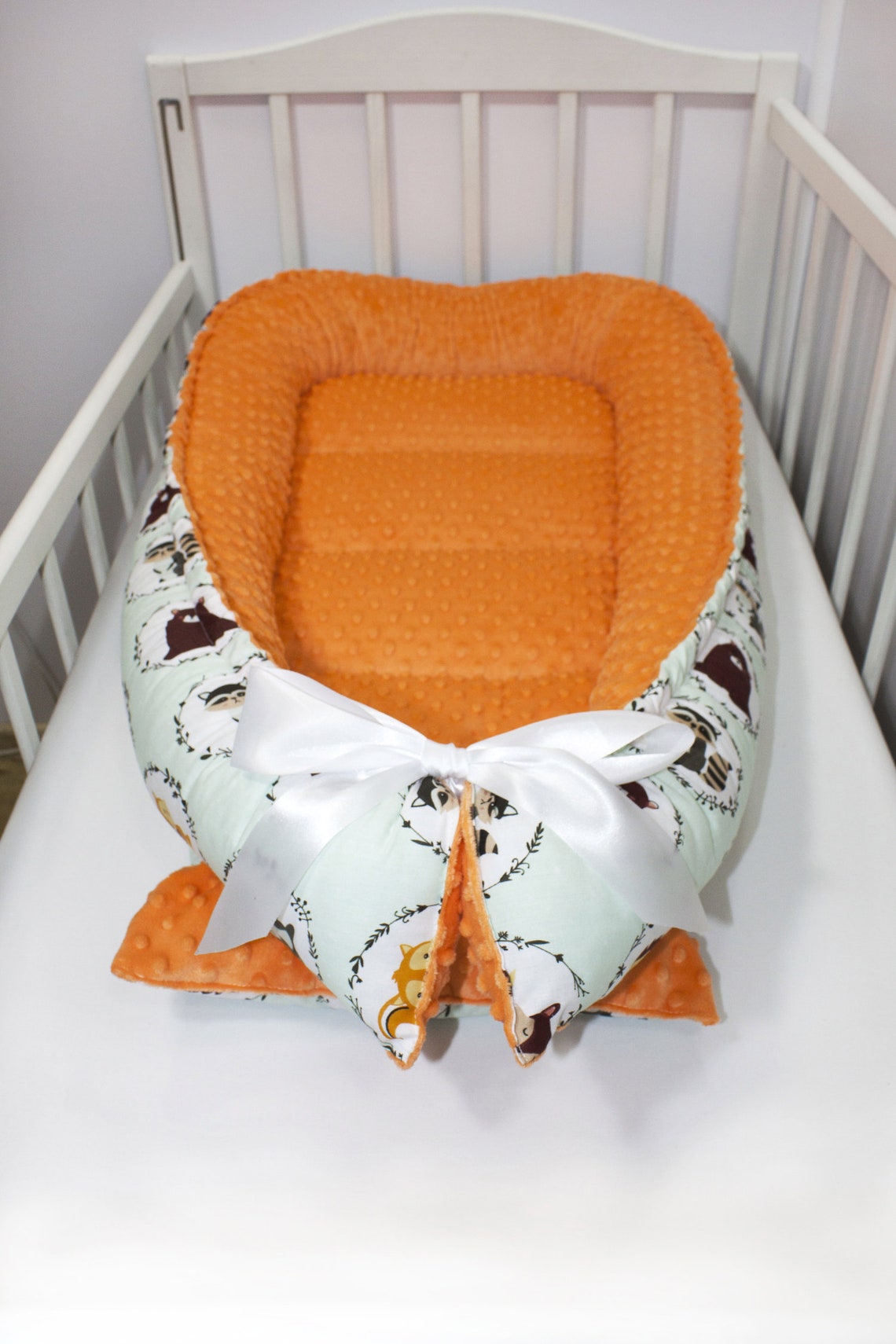 Nest Bear Baby Bed Animals Orange Baby Nest Hedgehog Etsy