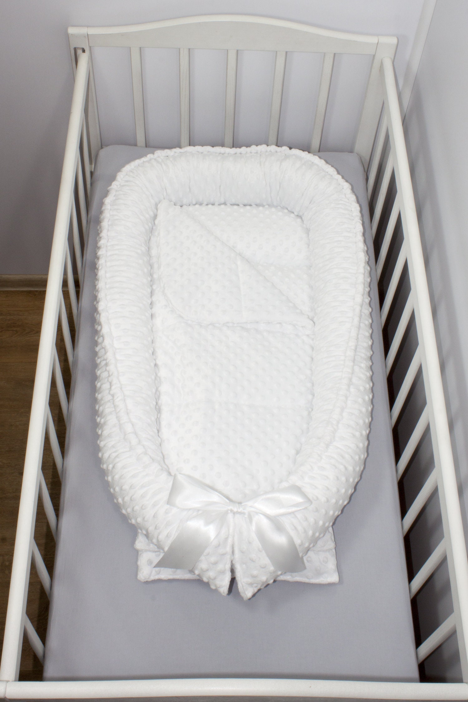 Minky baby nest White dock a tot Baby cocoon White baby bed Etsy