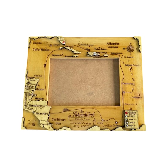 Souvenir Photo Frame Personalized Wood Frame Caribbean Etsy