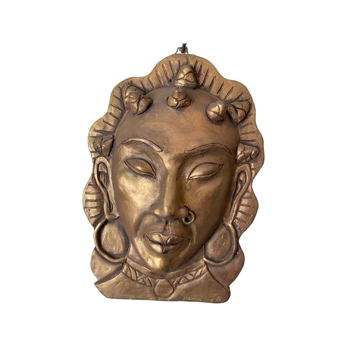 Beautiful Gold Color Nubian Queen Wall Plaque. Garden Wall Etsy