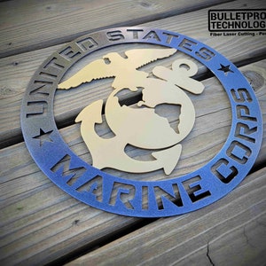 US Marine Corps Metal Sign -- Authorized Seller for USMC Logo -- USMC Sign - Custom Metal Sign
