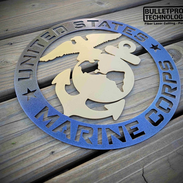 US Marine Corps Metal Sign -- Authorized Seller for USMC Logo -- USMC Sign - Custom Metal Sign