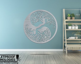 Ying-Yang Tree Of Life Metal Art