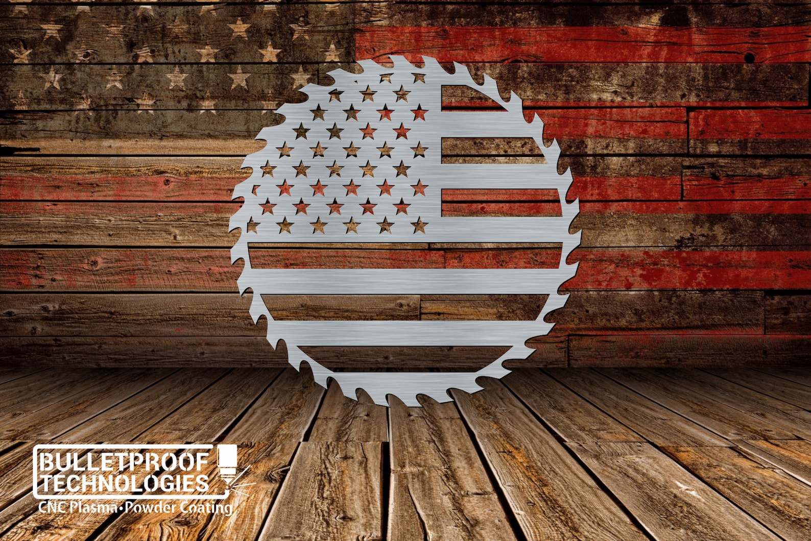 American Flag Saw Blademetal Sign Etsy