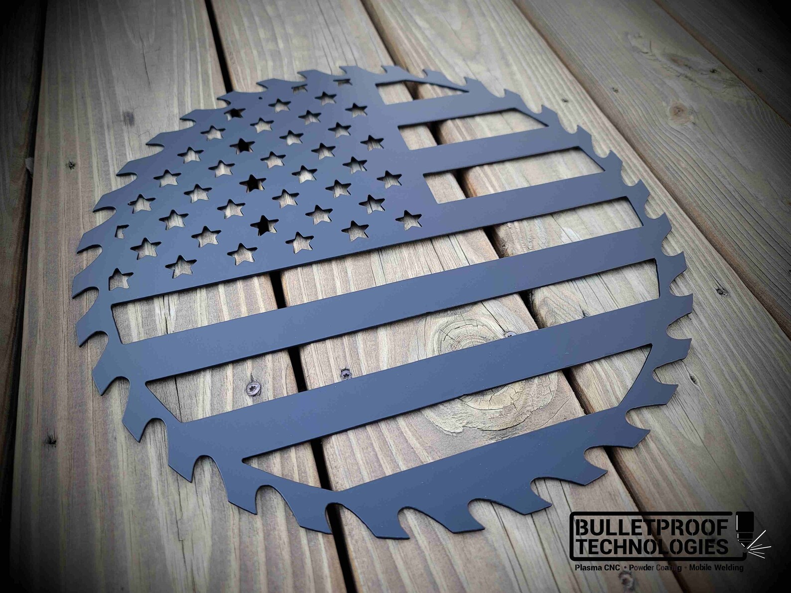 American Flag Saw Blademetal Sign Etsy