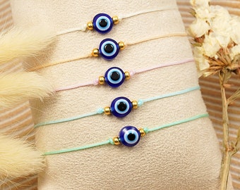 Armband Evil Eye Freundschaftsarmband Böser Blick Makramee geflochten Schutzarmband Nazar Boncuk Glücksbringer Geschenk Liebe Mitbringsel