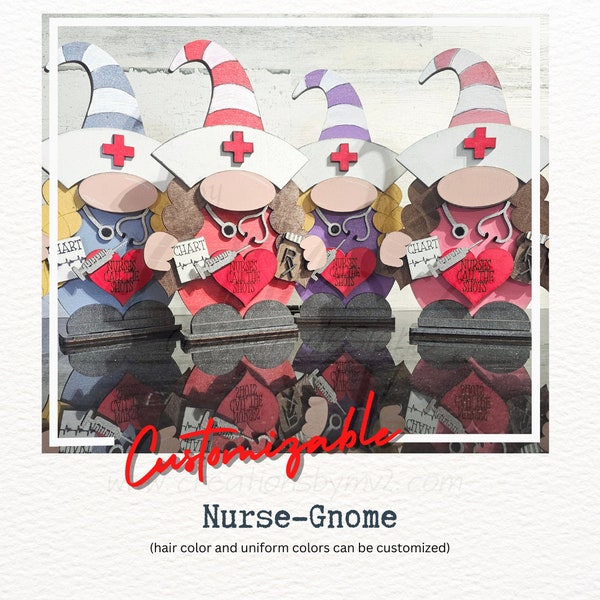 Nurse Gnomes = Our Healthcare Hero's - desk, office, shelf decor