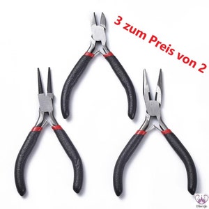 TOOL set for jewelry making / flat nose pliers, round nose pliers & side cutters / DIY professional plier tools 3 in 1