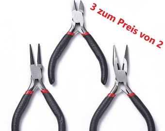 WERKZEUG Set zur Schmuckherstellung / Flachzange, Rundzange & Seitenschneider / DIY professional plier tools 3 in 1