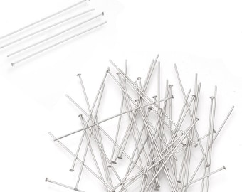 Pasadores remachables de acero inoxidable de 30 mm o 50 mm / Pasadores de cabeza plana // Paquete de 50/200 unidades