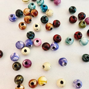 200 perle acriliche 6 mm MIX ACQUERELLO / 200 pezzi colorati misti