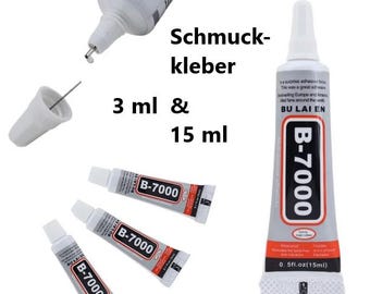Jewelry Adhesive B-7000 Precision Adhesive / Extra Strong, Flexible & Waterproof // 3x3ml / 15ml or 2x15ml // (772.22 EUR/l - 631.67 EUR/l)