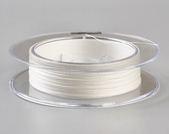 100 m FIO DE PÉROLA TRANÇADO Ø 0,1 mm com nylon branco (0,08 EUR/metro) / linha de pesca com cordão de pérolas, linha de pesca com fio de nylon / 1 rolo = 100 metros