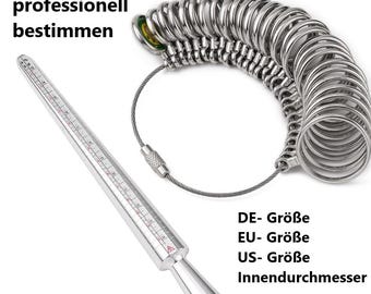 Ring mandrel & ring sizer for determining sizes // DE/ EU/ US size and inner diameter // Ring sizer with 1/2 increments in US size // Ring sizes