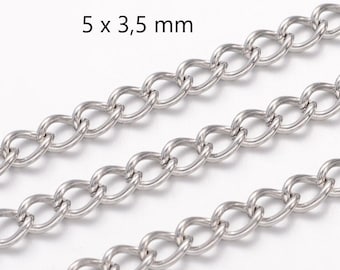 10m Gliederkette EDELSTAHL 5 x 3,5 mm (4,00 EUR/m)