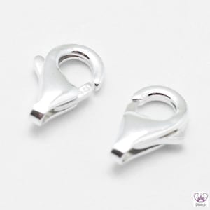 1/ 2x 925 CARABINER 8 mm / Sterling silver 925 silver real silver 8 x 5 mm