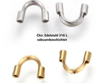 DRAHTSCHUTZ Chirurgischer Edelstahl gold (vakuumbeschichtet) & rein Edelstahl zur Wahl  // 20/ 50/ 100x Packungsgröße / Drahtverstärker