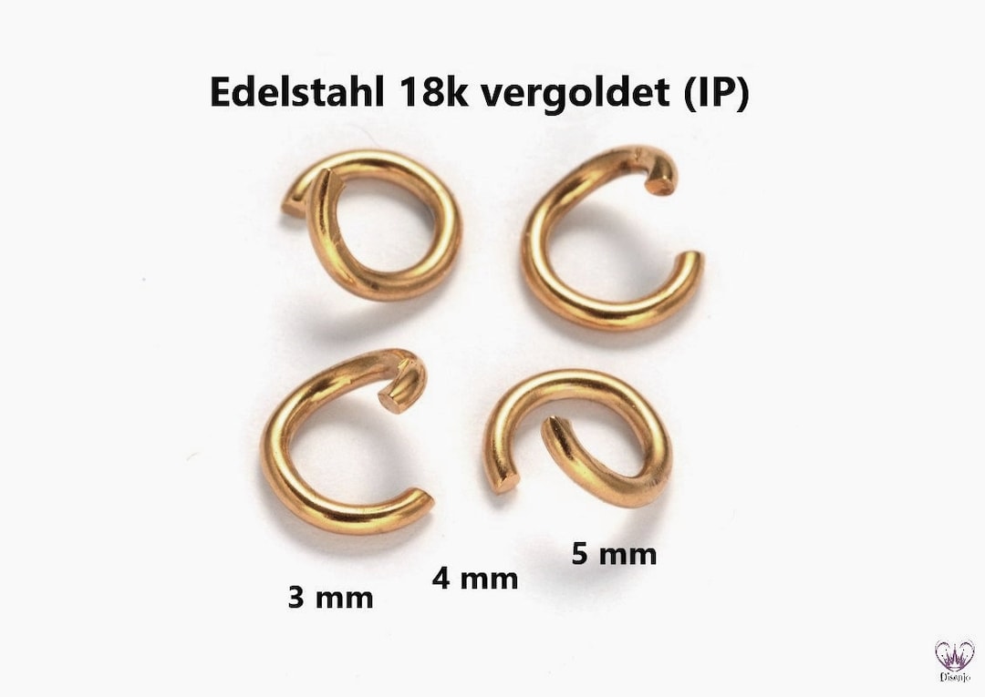 5mm 18 Gauge Open Jump Rings, Round, Gold Tone - Golden Age Beads