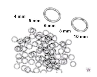 Biegeringe EDELSTAHL offen Ø 4 - 10mm // 100/ 200/ 1000x Packungsgröße // Binderinge Spaltringe open jump rings stainless steel
