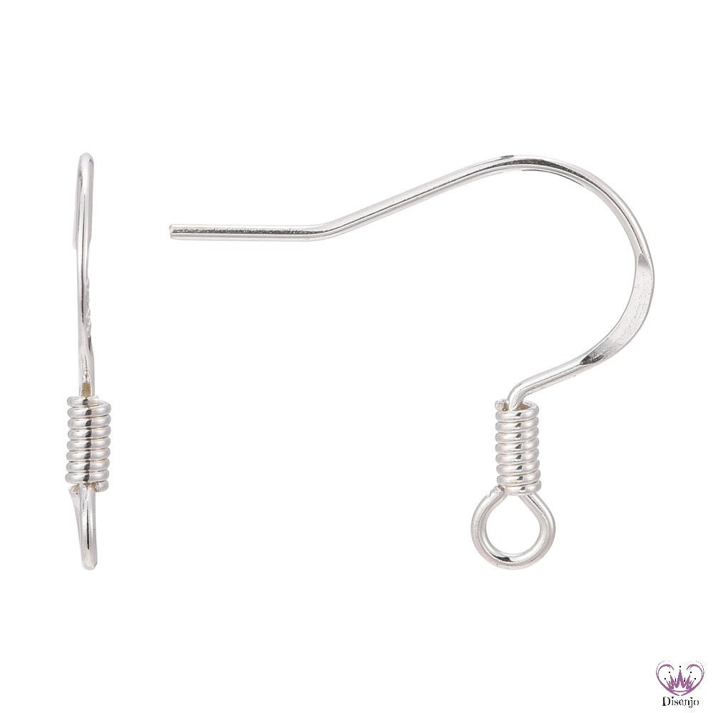 925 Ear Hooks STERLING SILVER 17 X 14 Mm / 925 Silver Real Silver Filigree  // 2/ 10/ 20x Pack Size 