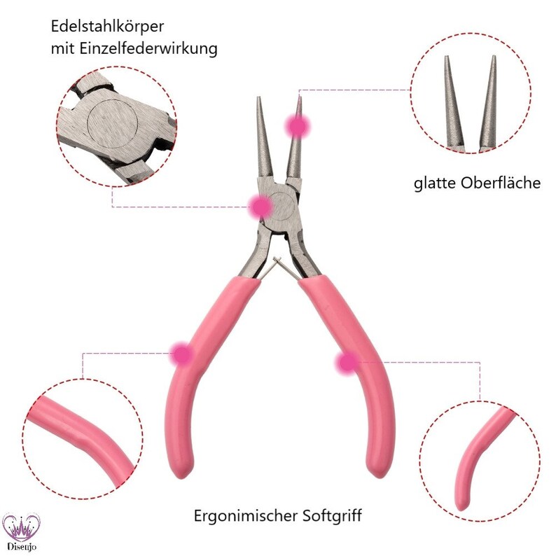 ROUND NOSE PLIERS PINK Edition for Jewelry Making / for Bending Jewelry