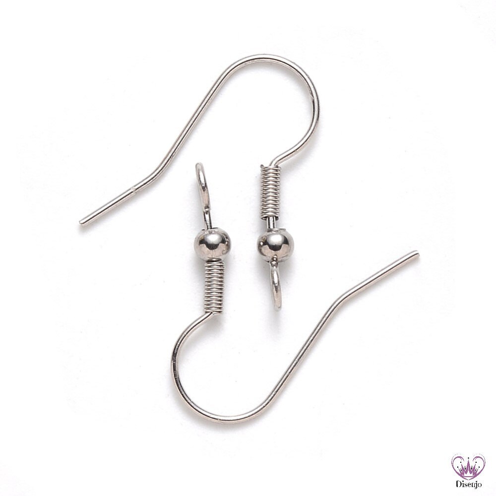 Ear Hook STAINLESS STEEL vertical Eyelet With Pearl 20 X 18 Mm // 20/ 50/  200x Pack Size // Earring Hooks 