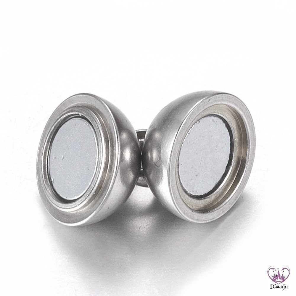 Magnetic clasps STAINLESS STEEL 8 mm / ball shape clasps 14 x 8 mm magnetic  ball Magnetic clasp magnetic ball clasps stainless steel