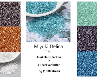 MIYUKI DELICA 11/0 Cylindrical Beads 1.3 x 1.6 mm (1.79 EUR /g) / Sparkling Colors - Choice of Colors // 5g / 1000 pieces per pack //