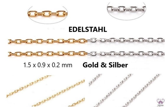 0.5 M LINK CHAIN Delicate Sold by the Meter STAINLESS STEEL / Gold Colored  IP & Pure Stainless Steel / Link Chain Soldered in One Piece Diamond Cut  Jewelry Chain - Etsy