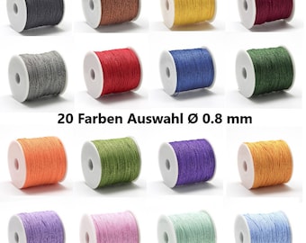 10 m (0,32 EUR/metro) Cinta de macramé redonda de nailon de 0,8 mm // 20 colores A ELEGIR // Cordón Hilo de macramé Cordón de joyería Cinta de nailon Hilo de macramé