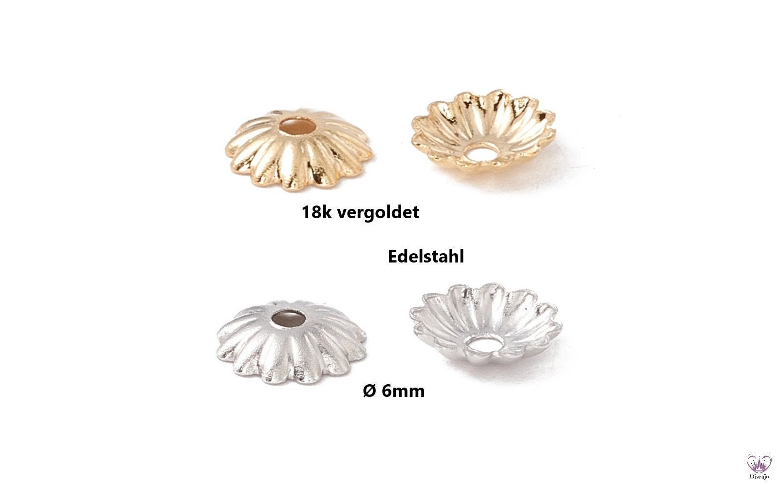 100 Vergoldete Messing-Perlenkappen 3x1mm – Mini Wellkappen Für Perlen 2-4mm, Schmuckzubehör