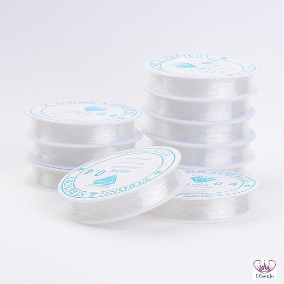 15m / 1 Rolle Nylonband 0,4 mm transparent elastisch (0,22 EUR/m) // Elastikband für Schmuck sehr reißfest