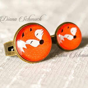 Fox ring, fox, ring, fox face, orange, adjustable, autumn, winter, foxy image 2