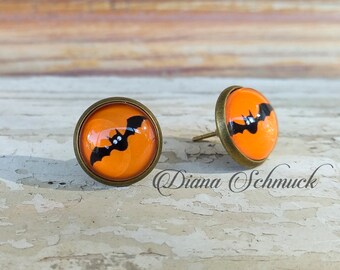 Bat Earrings, Halloween, halloween earrings, bat, geeky, witch, black cat, pumpkin, ghost, cobweb, buy 3 get 1 free, free shipping