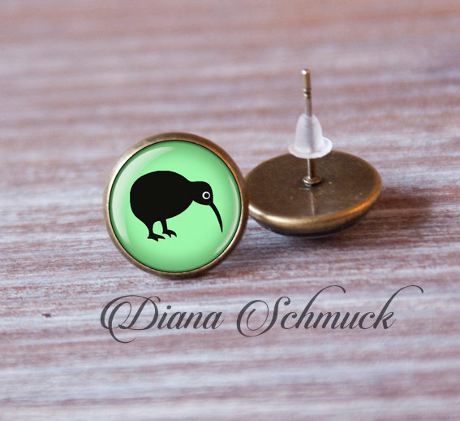 Kiwi Earrings Bird Earrings Kiwi Studs Bronze New Zealand Everyday