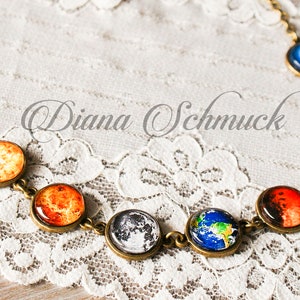 Solar System Necklace, planets, necklace, statement, galaxy, Earth, Moon necklace image 1