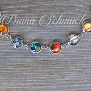 Solar System Necklace, Earth, Moon necklace imagen 3