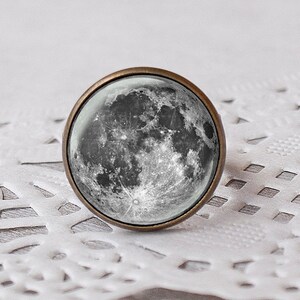 Moon Ring, Full Moon ring, planet ring, adjustable image 1