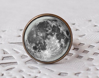 Moon Ring, Full Moon ring, planet ring, adjustable